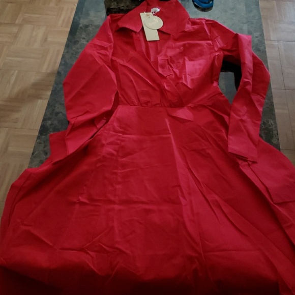 LAST ONE Vintage A Line Red Flare Dress - Picture 5 of 5